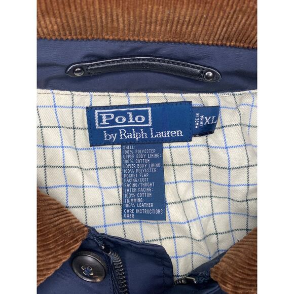 Polo Ralph Lauren Navy and Brown Windbreaker Jacket Size XL - Picture 2 of 16